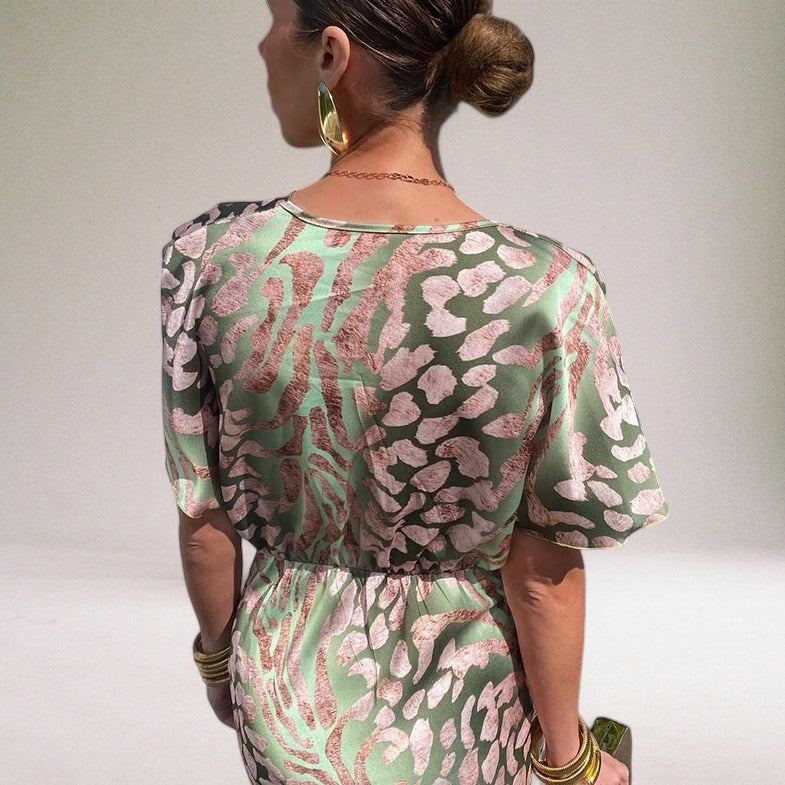 Maya | Robe de Soirée Maxi – Élégante Robe de Cocktail avec Col en V Torsadé
