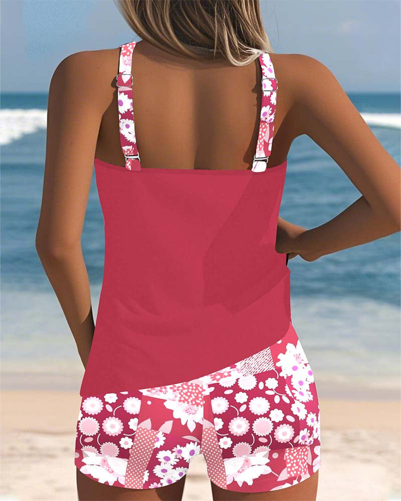 Melanie | Maillot de bain deux pièces – Maillot confortable à motif floral pour la plage et la piscine