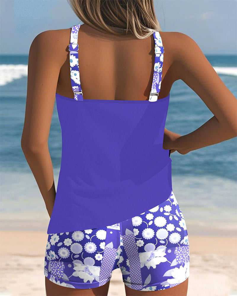 Melanie | Maillot de bain deux pièces – Maillot confortable à motif floral pour la plage et la piscine