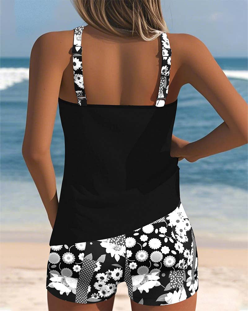 Melanie | Maillot de bain deux pièces – Maillot confortable à motif floral pour la plage et la piscine