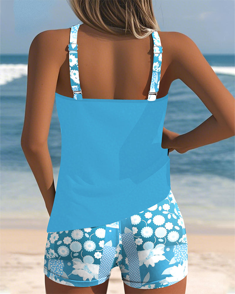 Melanie | Maillot de bain deux pièces – Maillot confortable à motif floral pour la plage et la piscine