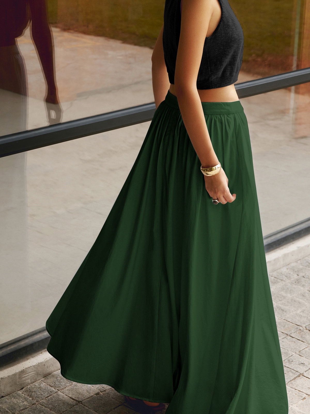 Nora | Jupe Maxi Plissée Taille Haute – Jupe élégante en lin pour le quotidien et les fêtes