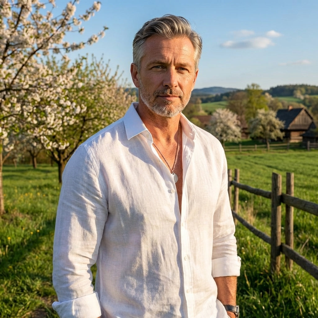 Robert | Chemise en Lin pour Homme – Chemise légère et respirante à manches longues pour un usage quotidien