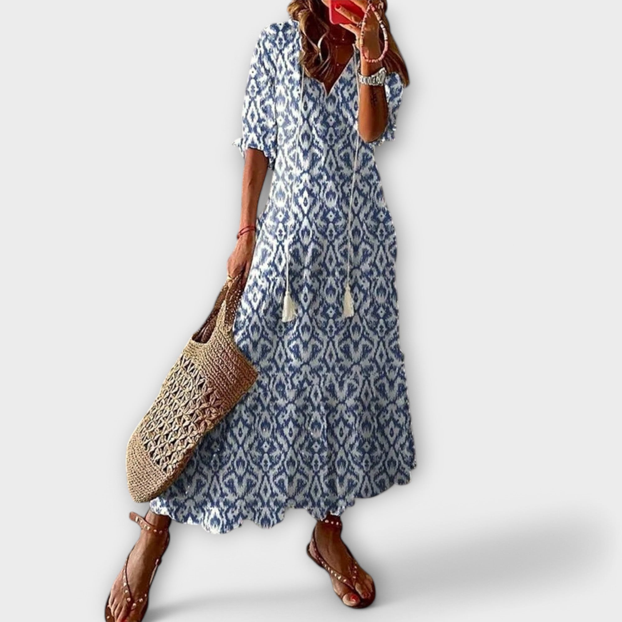 Savane | Robe Bohème Longue – Élégante Robe Fluide Idéale pour Été et Sorties