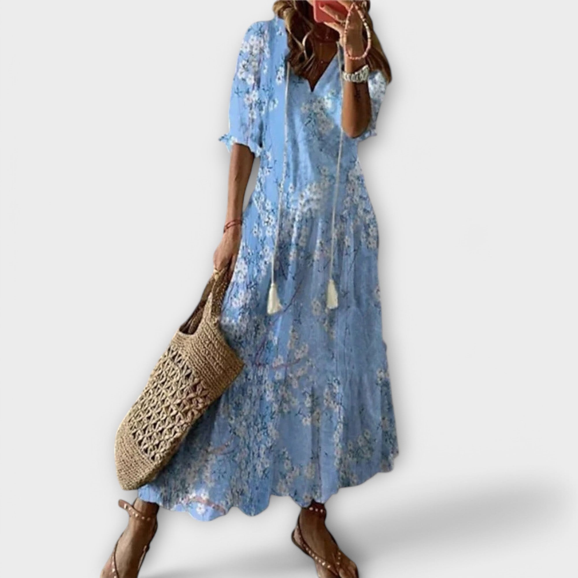 Savane | Robe Bohème Longue – Élégante Robe Fluide Idéale pour Été et Sorties