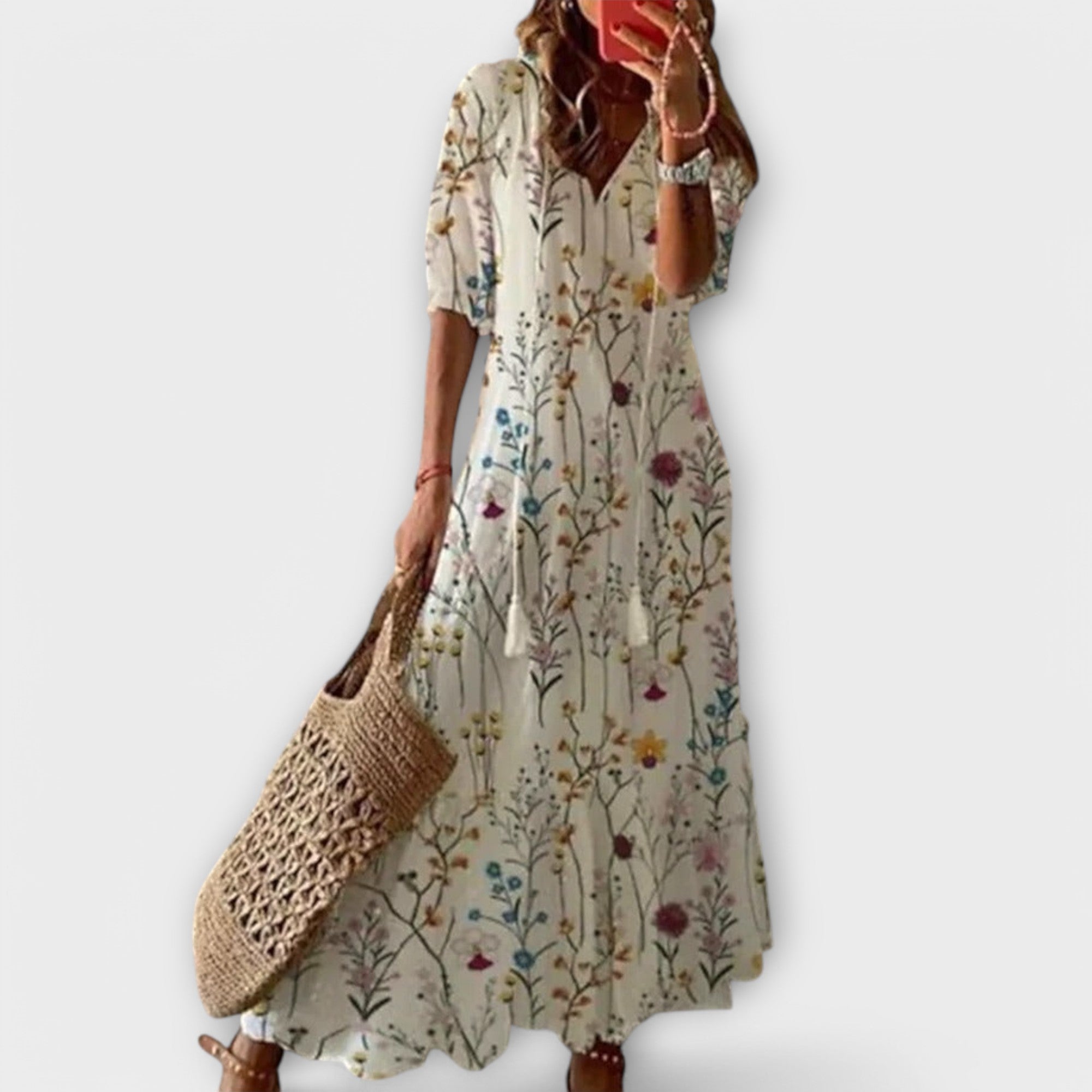 Savane | Robe Bohème Longue – Élégante Robe Fluide Idéale pour Été et Sorties