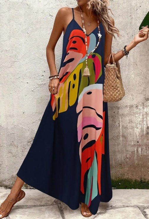 Scarlett | Robe Maxi – Élégante Robe Longue à Imprimé Tropical pour Été