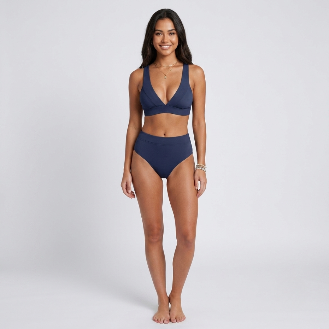 Hilde™ | Maillot de bain taille haute – Maillot élégant à col montant pour la natation et la plage